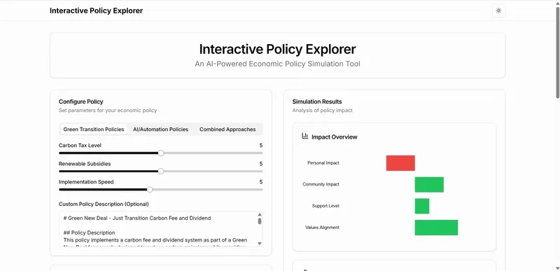 Interactive Policy Explorer: Economic Policy Simulation