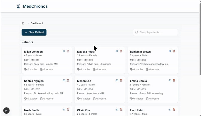 MedChronos AI-Powered Medical Imaging Timeline Demo